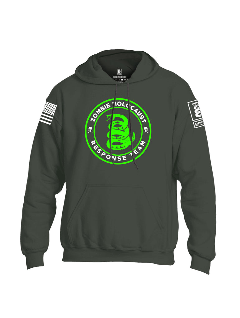 Battleraddle Zombie Holocaust Response Team V2 White Sleeve Print Mens Blended Hoodie With Pockets