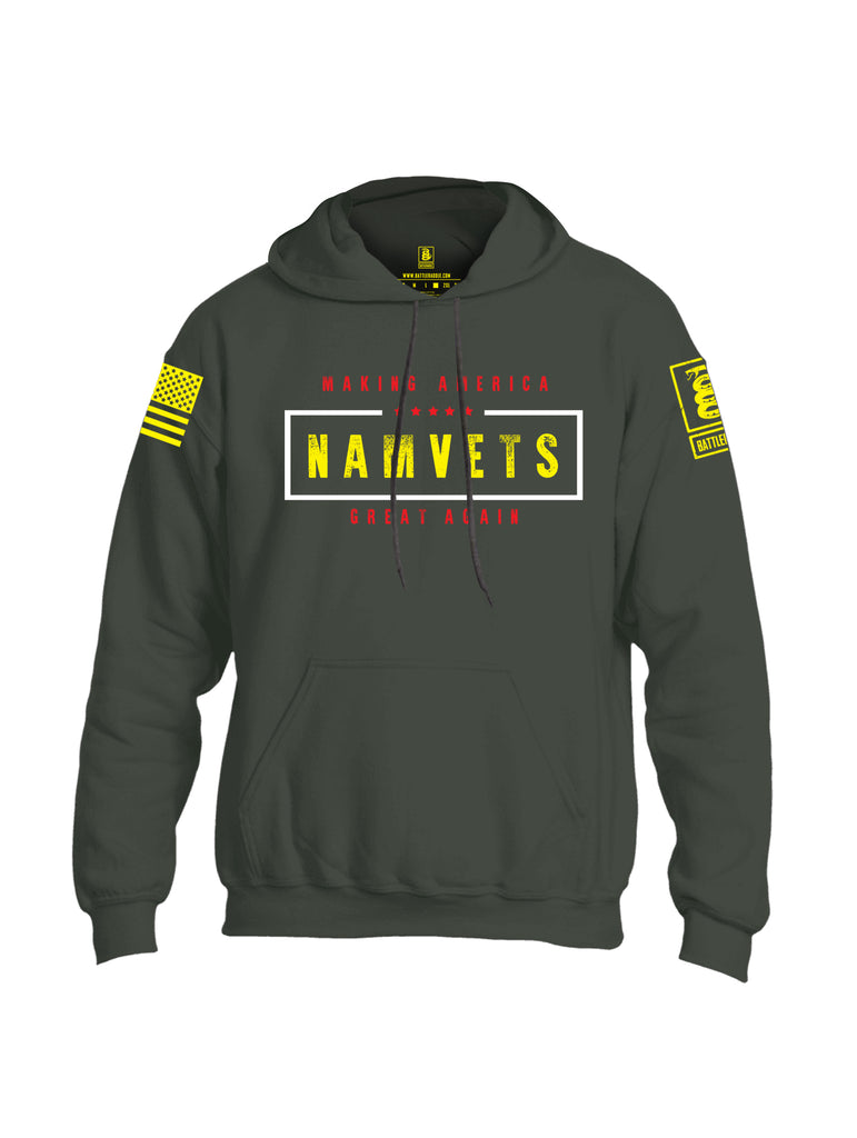Battleraddle Making America NAM VETS Great Again Yellow Sleeve Print Mens Blended Hoodie With Pockets