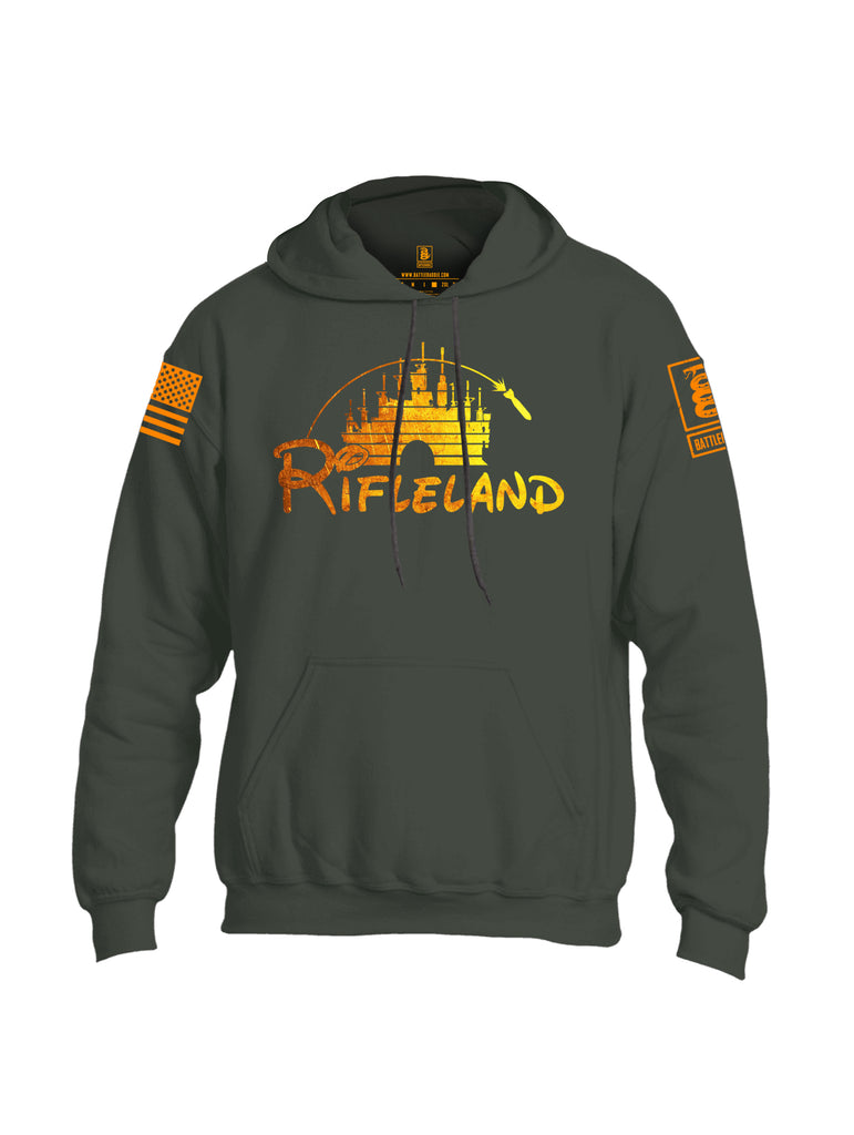 Battleraddle Rifleland V1 Orange Sleeve Print Mens Blended Hoodie With Pockets