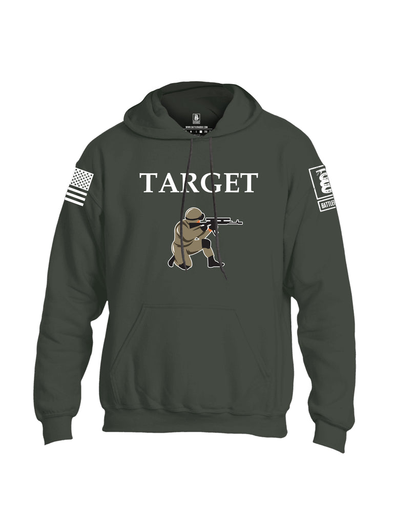 Battleraddle Target White Sleeve Print Mens Blended Hoodie With Pockets