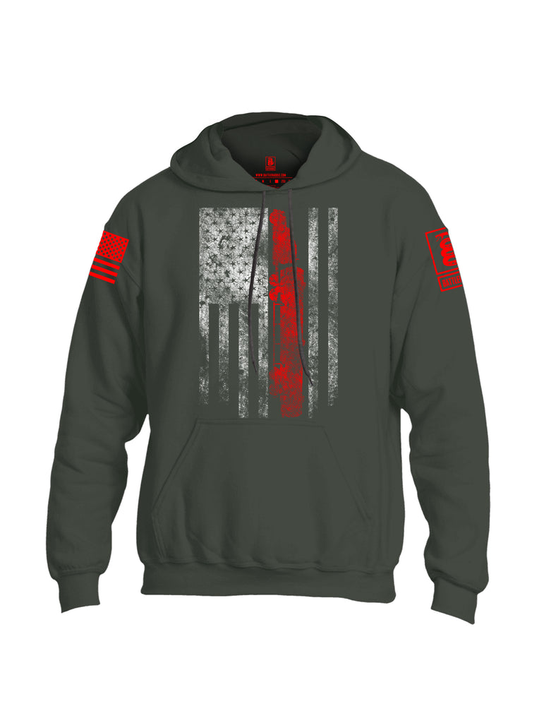 Battleraddle Truck Driver Flag V2 Red Sleeve Print Mens Blended Hoodie With Pockets