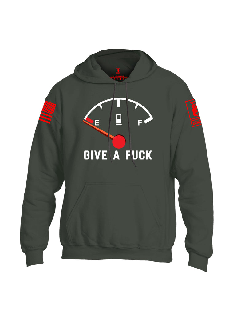 Battleraddle Give A Fuck Red Sleeve Print Mens Blended Hoodie With Pockets