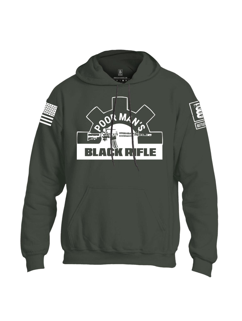 Battleraddle Poor Man's Black Rifle PMBR Join The Brotherhood  White Sleeve Print Mens Blended Hoodie With Pockets