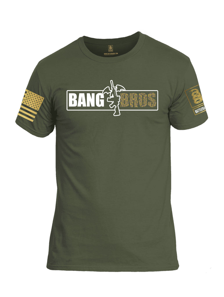 Battleraddle Bat Wing AR15 Bang Bros Brass Sleeve Print Mens Cotton Crew Neck T Shirt