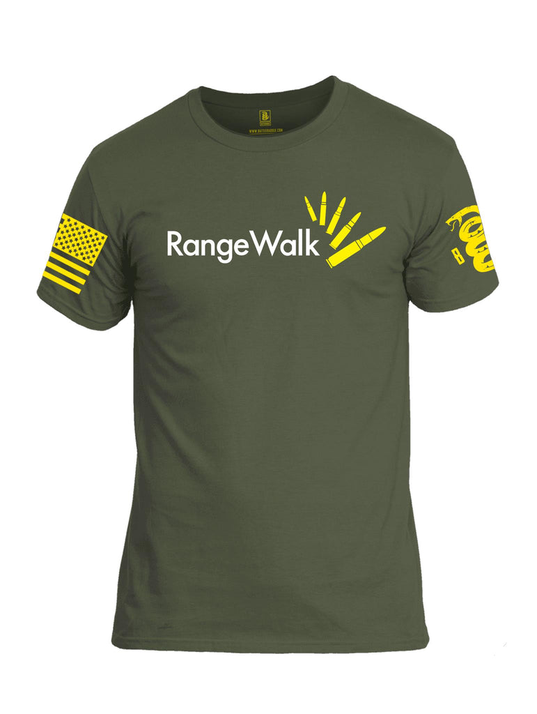Battleraddle Range Walk Yellow Sleeve Print Mens Cotton Crew Neck T Shirt