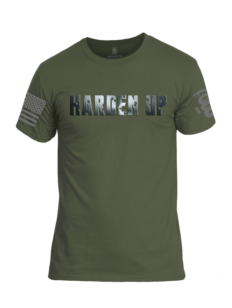 Battleraddle Harden Up Grey Sleeve Print Mens Cotton Crew Neck T Shirt