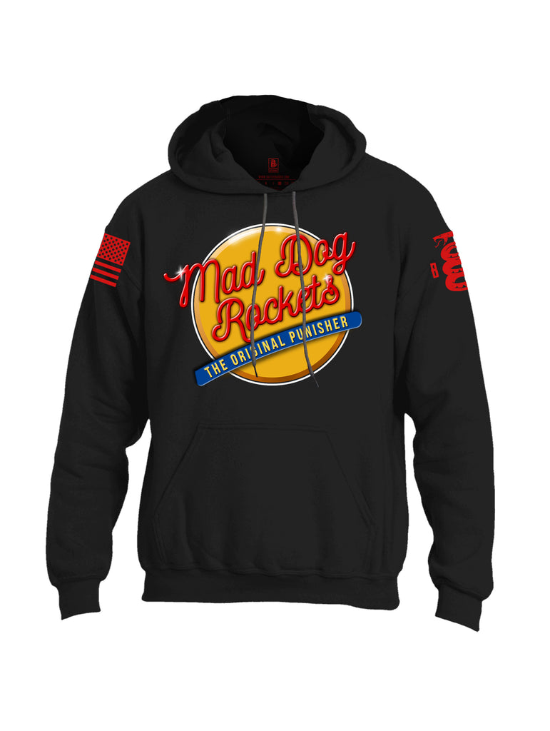 Battleraddle Mad Dog Rockets The Original Expounder Red Sleeve Print Mens Blended Hoodie With Pockets