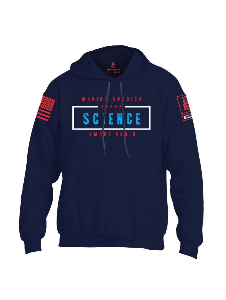 Battleraddle Making America SCIENCE Smart Again Red Sleeve Print Mens Blended Hoodie With Pockets