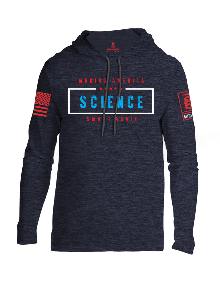 Battleraddle Making America SCIENCE Smart Again Red Sleeve Print Mens Thin Cotton Lightweight Hoodie