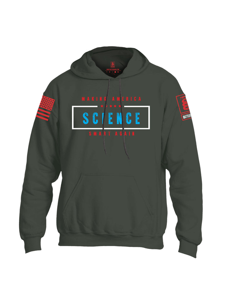 Battleraddle Making America SCIENCE Smart Again Red Sleeve Print Mens Blended Hoodie With Pockets