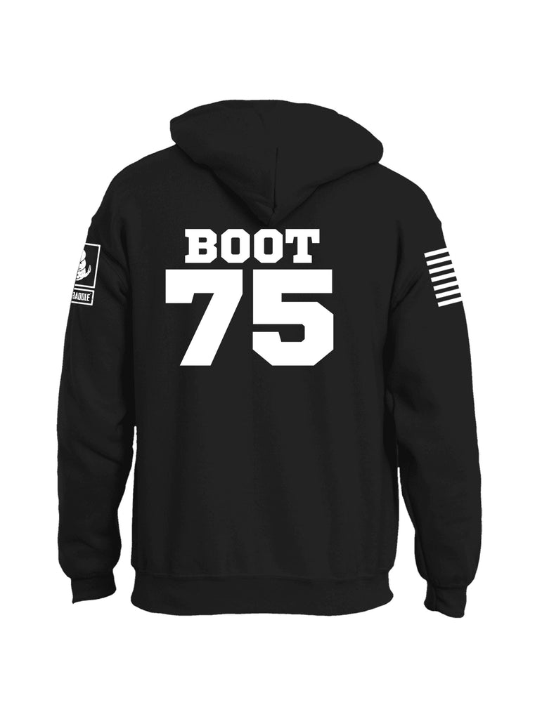 Battleraddle Marines Crayon Boot 75 White Sleeve Print Mens Blended Hoodie With Pockets