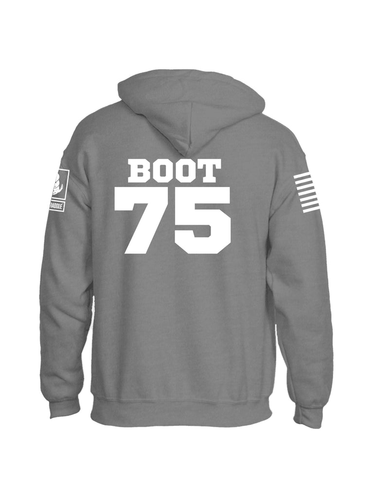 Battleraddle Marines Crayon Boot 75 White Sleeve Print Mens Blended Hoodie With Pockets