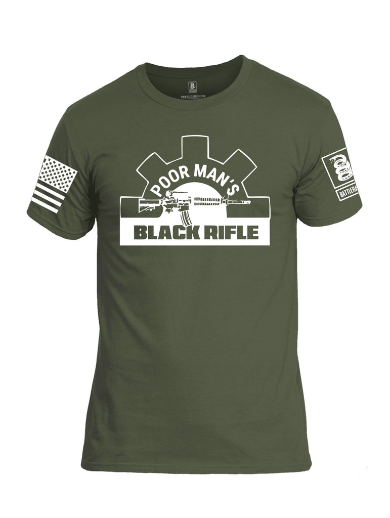 Battleraddle Poor Man's Black Rifle PMBR Join The Brotherhood  White Sleeve Print Mens Cotton Crew Neck T Shirt