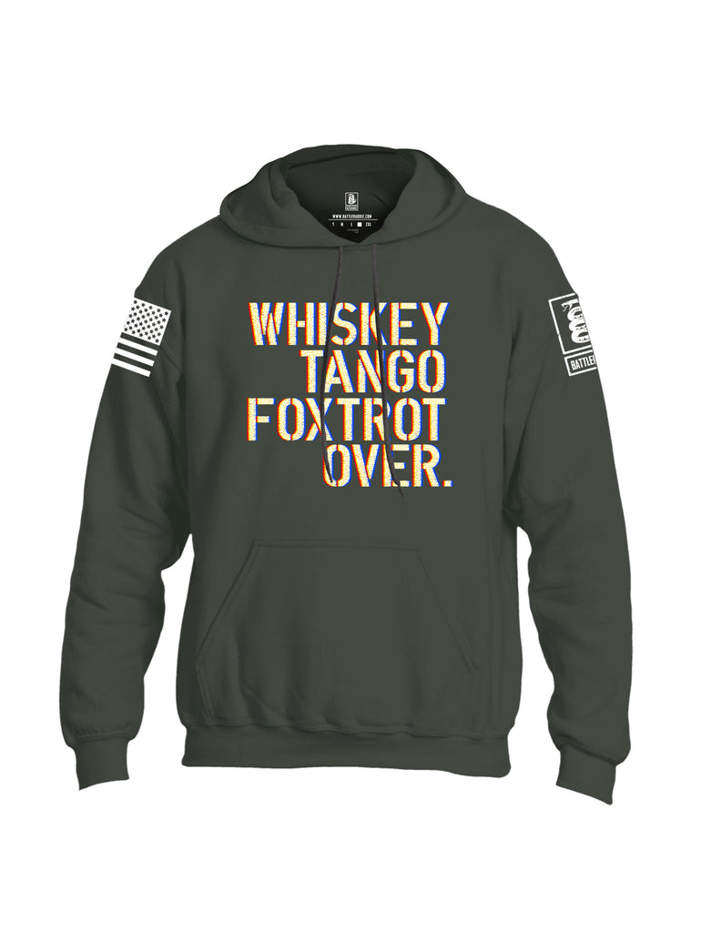 Battleraddle Whiskey Tango Foxtrot Over White Sleeve Print Mens Blended Hoodie With Pockets