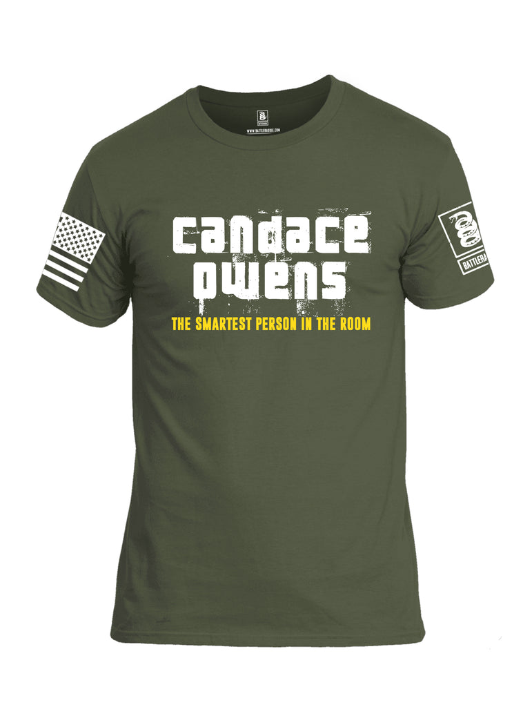 Battleraddle Candace Owens White Sleeve Print Mens Cotton Crew Neck T Shirt