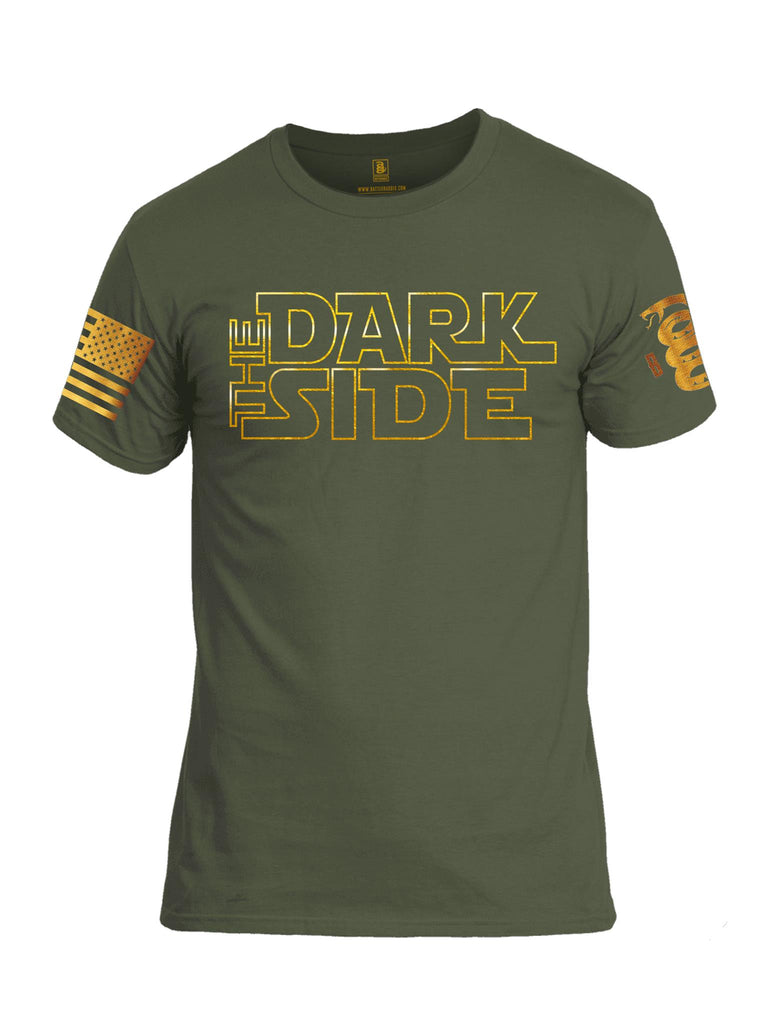 Battleraddle The Dark Side Brass Sleeve Print Mens Cotton Crew Neck T Shirt