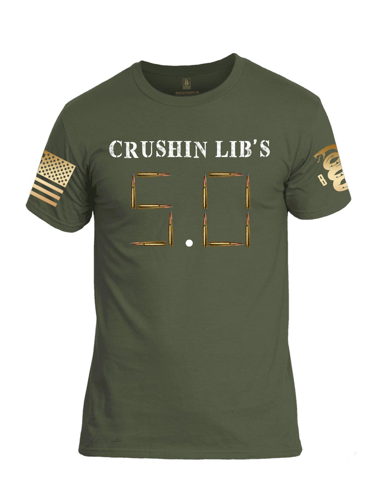 Battleraddle Crushin Lib's 5.0 Brass Sleeve Print Mens Cotton Crew Neck T Shirt - Battleraddle® LLC