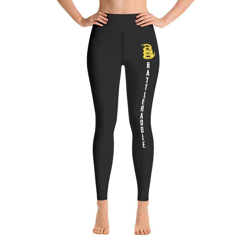 Battleraddle Original Vertical Design Womens Black Yoga Leggings With Snake Logo shirt|custom|veterans|Leggings