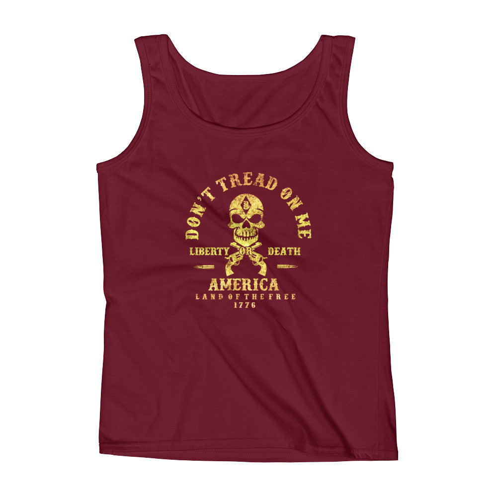 Battleraddle Women's Tank Top Don't Tread On Me America Yellow Print Ladies' Tank