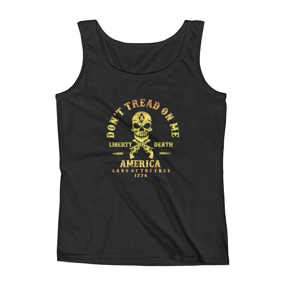 Battleraddle Women's Tank Top Don't Tread On Me America Yellow Print Ladies' Tank