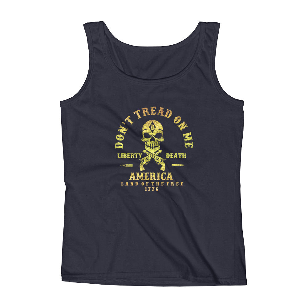 Battleraddle Women's Tank Top Don't Tread On Me America Yellow Print Ladies' Tank