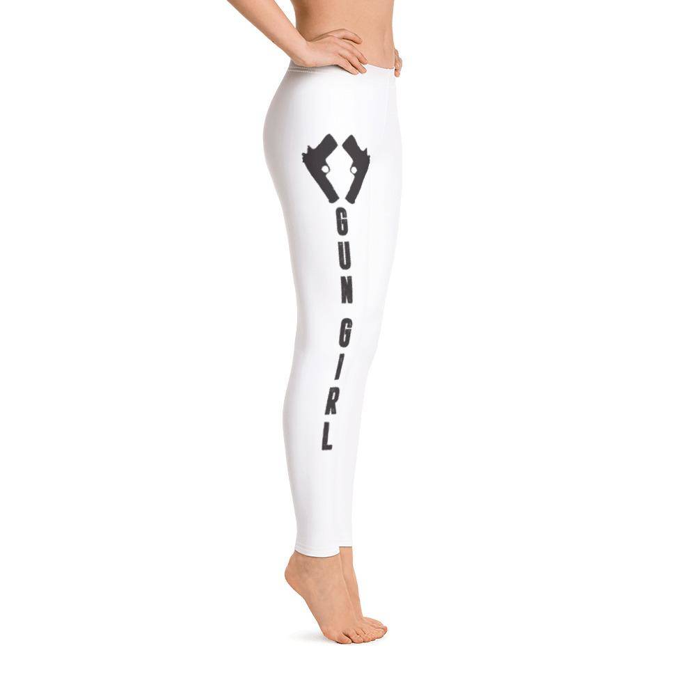 Battleraddle Gun Girl Womens White Yoga Leggings shirt|custom|veterans|