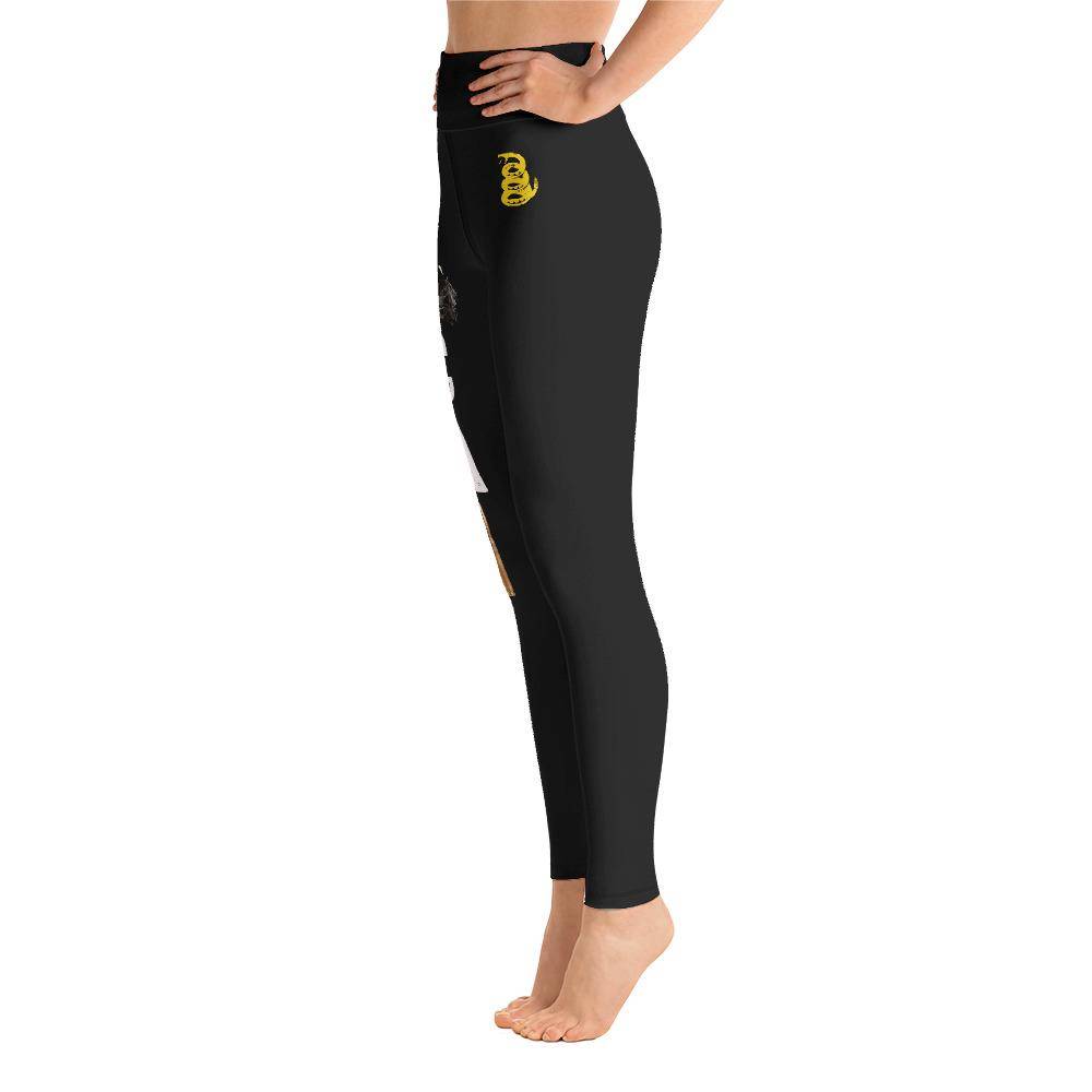 Battleraddle 50 CAL Bullet Womens Black Yoga Leggings With Snake Logo shirt|custom|veterans|Leggings