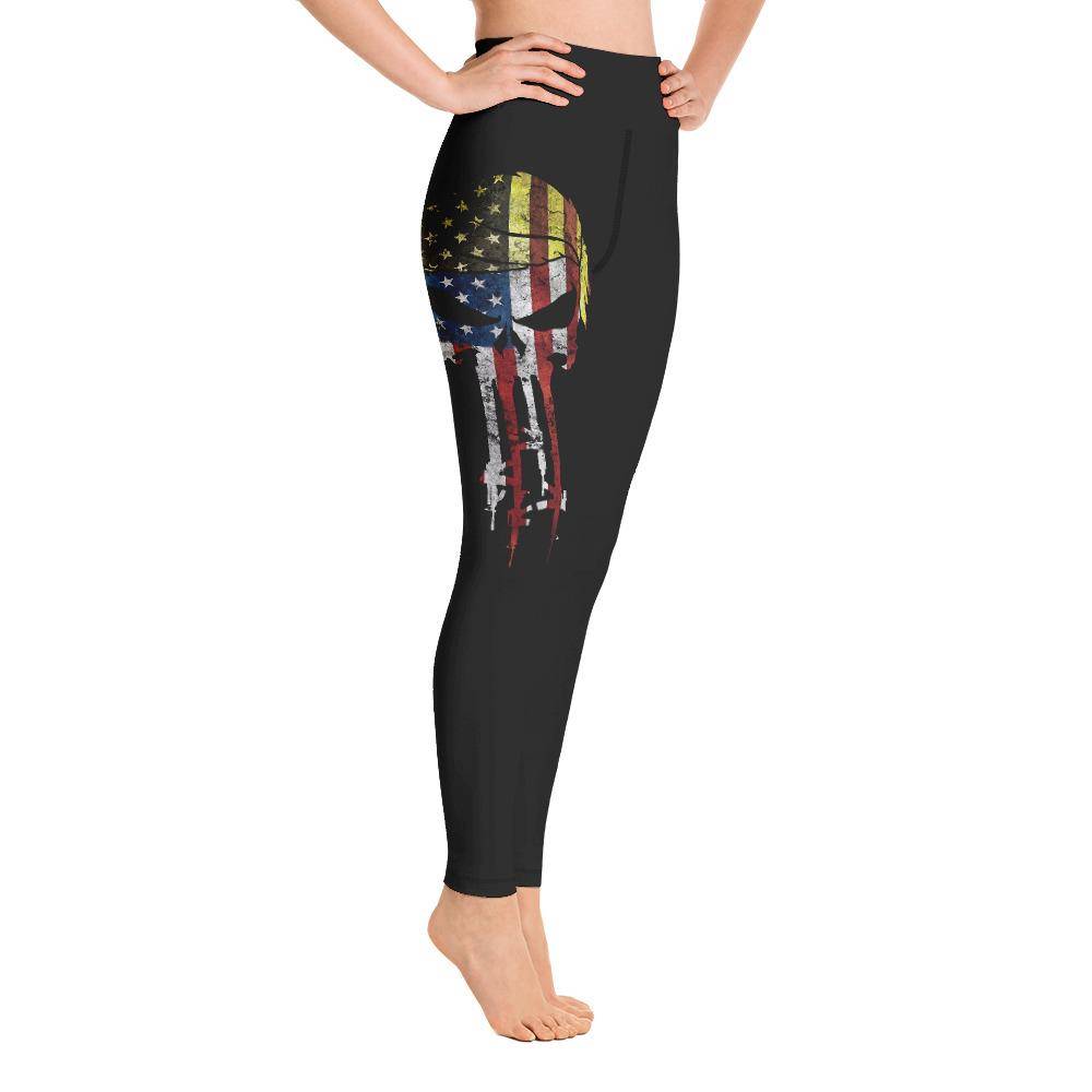 Battleraddle Mr. President Expounder USA Flag Womans Black Yoga Leggings shirt|custom|veterans|