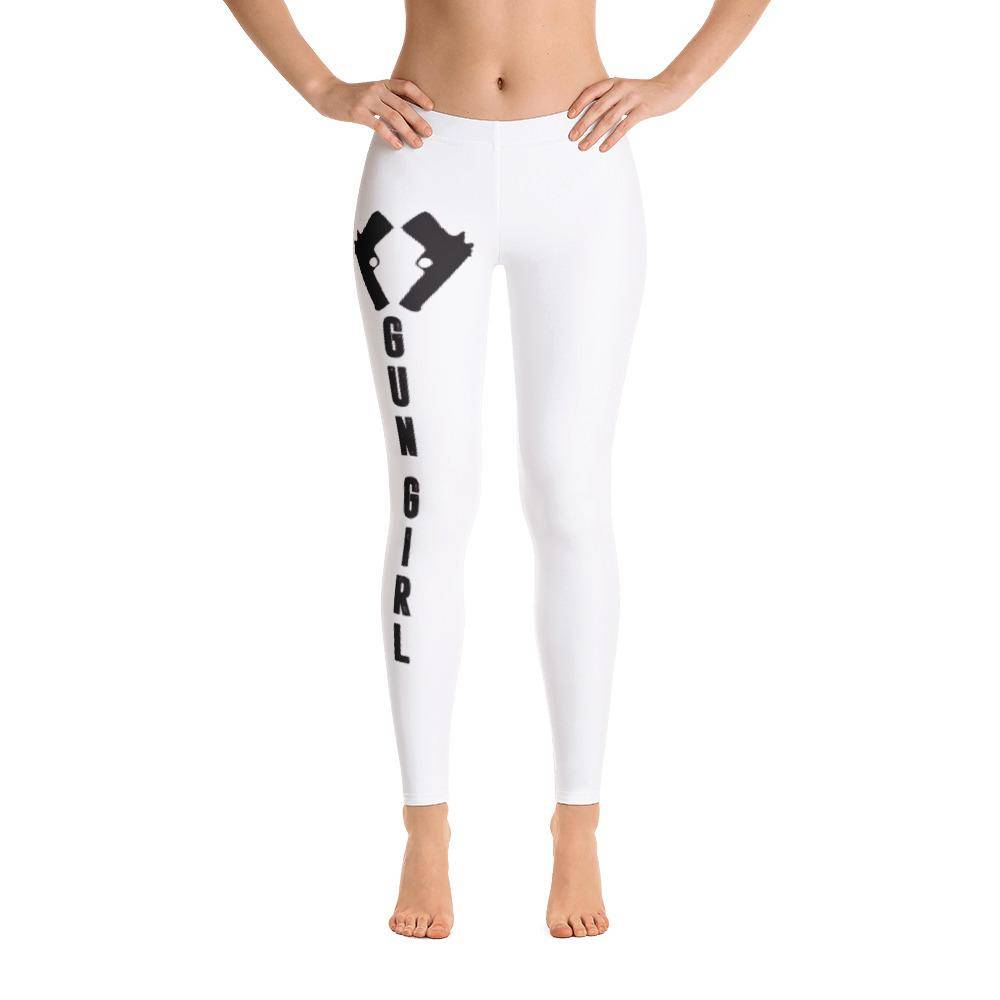 Battleraddle Gun Girl Womens White Yoga Leggings shirt|custom|veterans|
