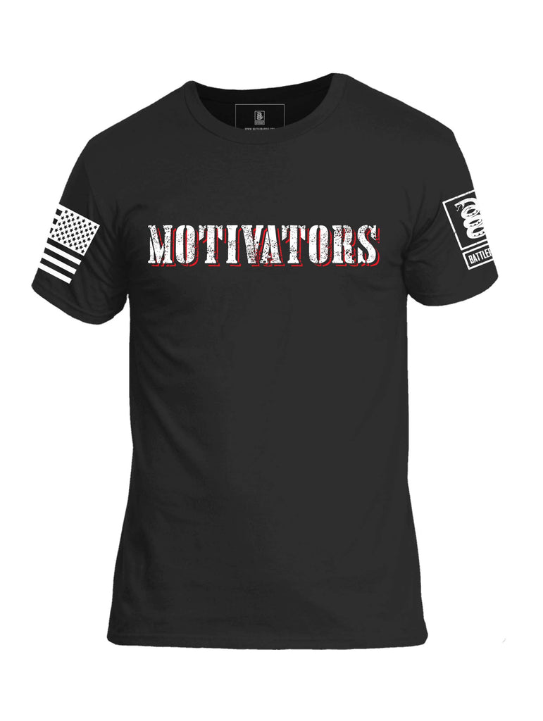 Battleraddle Motivators And Move White Sleeve Print Mens Cotton Crew Neck T Shirt