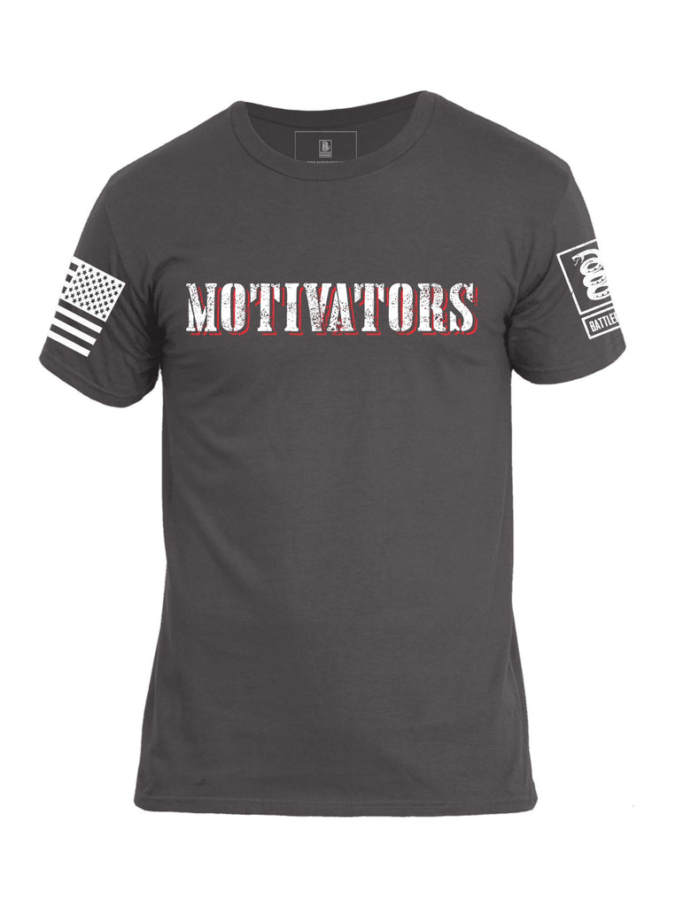Battleraddle Motivators And Move White Sleeve Print Mens Cotton Crew Neck T Shirt