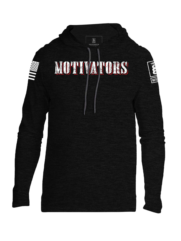 Battleraddle Motivators And Move White Sleeve Print Mens Thin Cotton Lightweight Hoodie