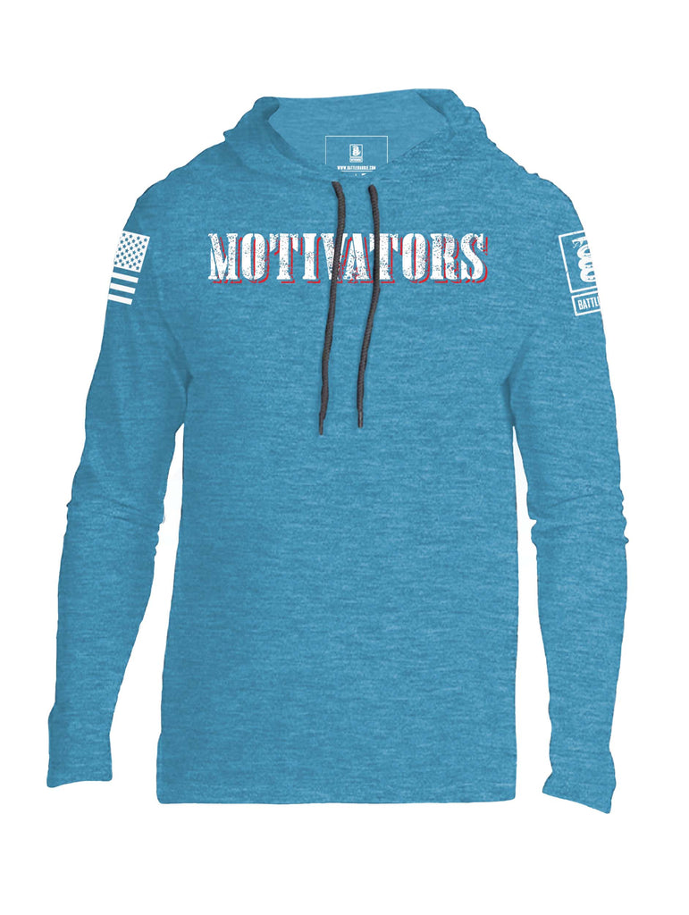 Battleraddle Motivators And Move White Sleeve Print Mens Thin Cotton Lightweight Hoodie