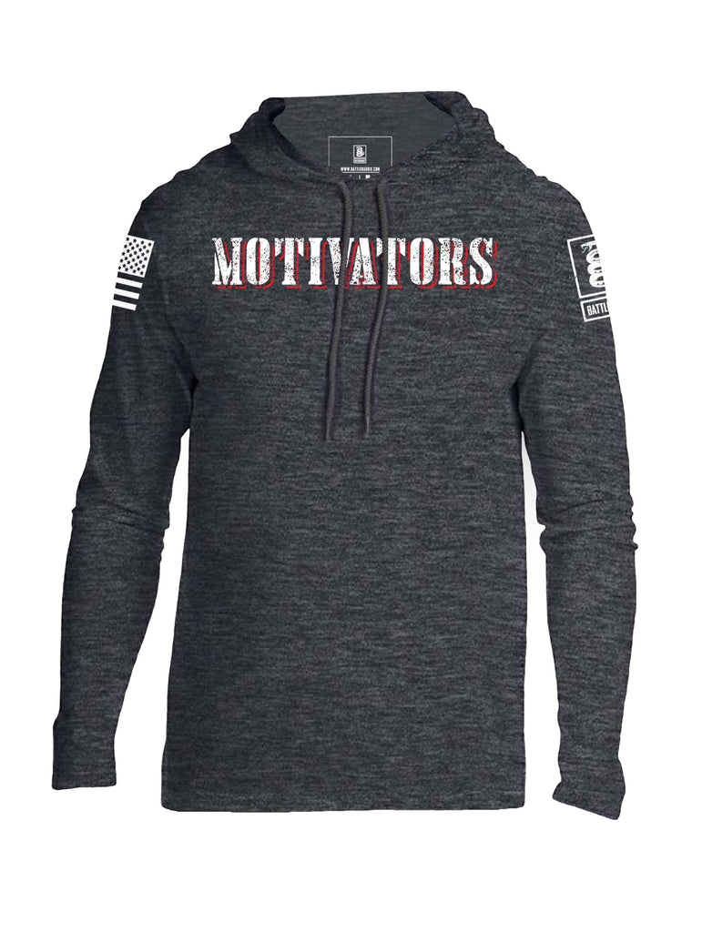 Battleraddle Motivators And Move White Sleeve Print Mens Thin Cotton Lightweight Hoodie