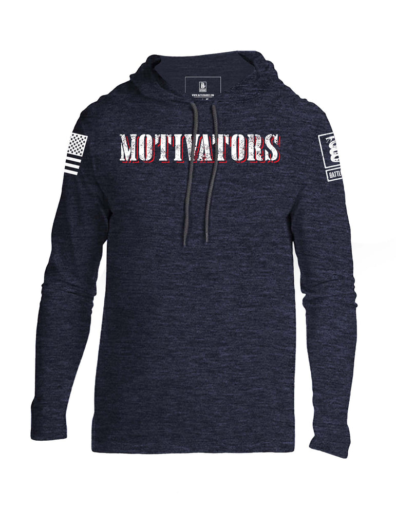 Battleraddle Motivators And Move White Sleeve Print Mens Thin Cotton Lightweight Hoodie