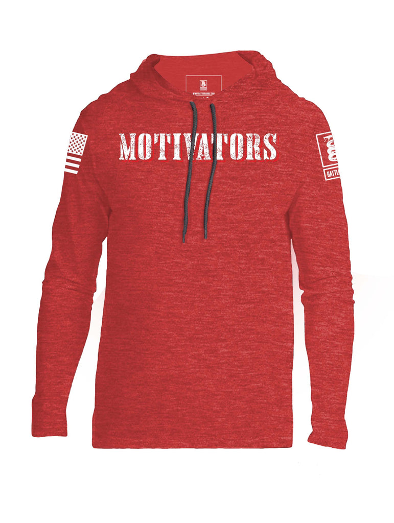 Battleraddle Motivators And Move White Sleeve Print Mens Thin Cotton Lightweight Hoodie