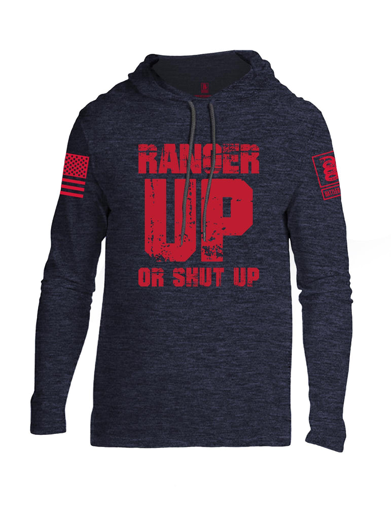 Battleraddle Ranger Up Or Shut Up Red Sleeve Print Mens Thin Cotton Lightweight Hoodie