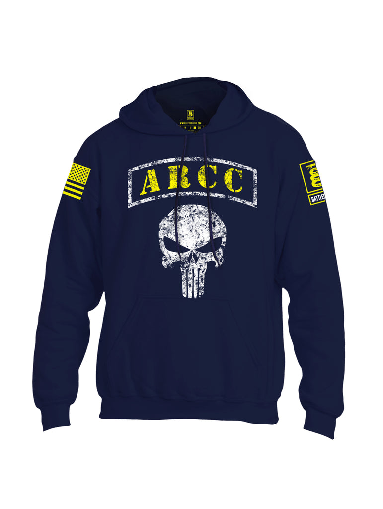 Battleraddle ARCC Punisher Yellow Sleeve Print Mens Blended Hoodie With Pockets - Battleraddle® LLC