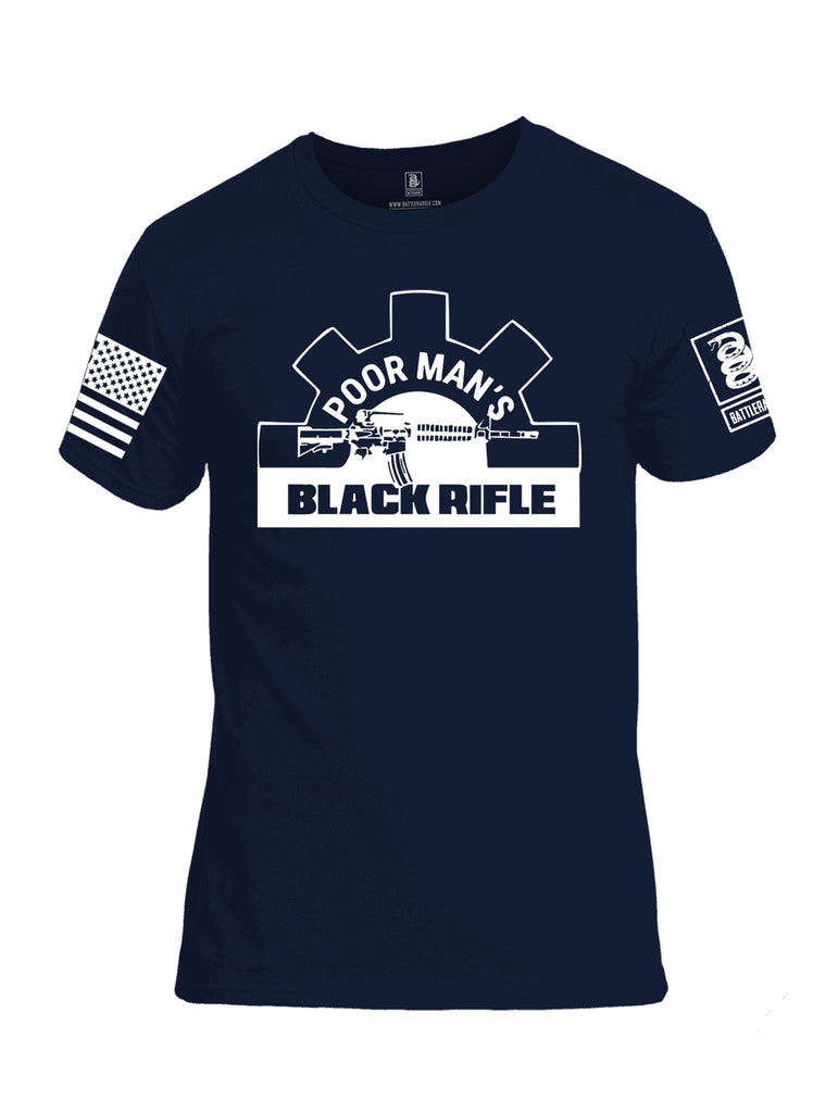 Battleraddle Poor Man's Black Rifle PMBR Join The Brotherhood  White Sleeve Print Mens Cotton Crew Neck T Shirt