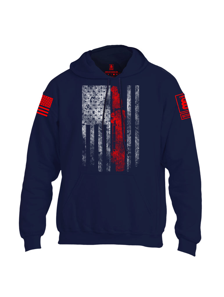 Battleraddle Truck Driver Flag V2 Red Sleeve Print Mens Blended Hoodie With Pockets