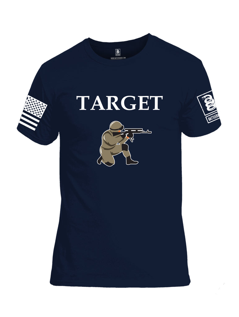 Battleraddle Target White Sleeve Print Mens Cotton Crew Neck T Shirt