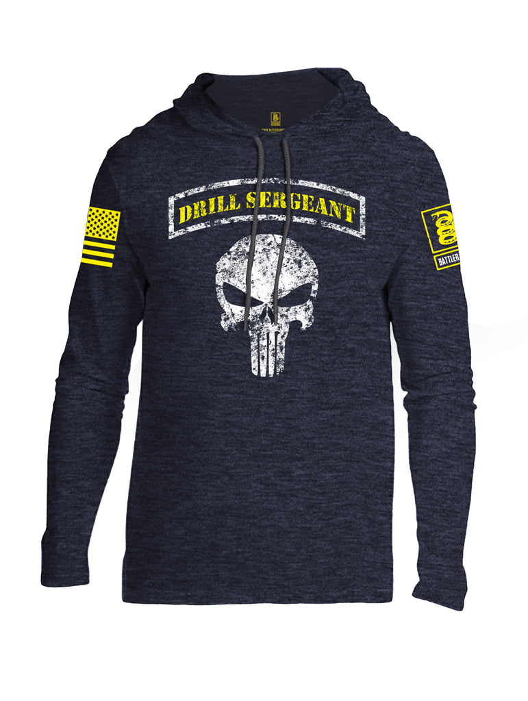 Battleraddle Drill Sergeant Expounder Yellow Sleeve Print Mens Thin Cotton Lightweight Hoodie