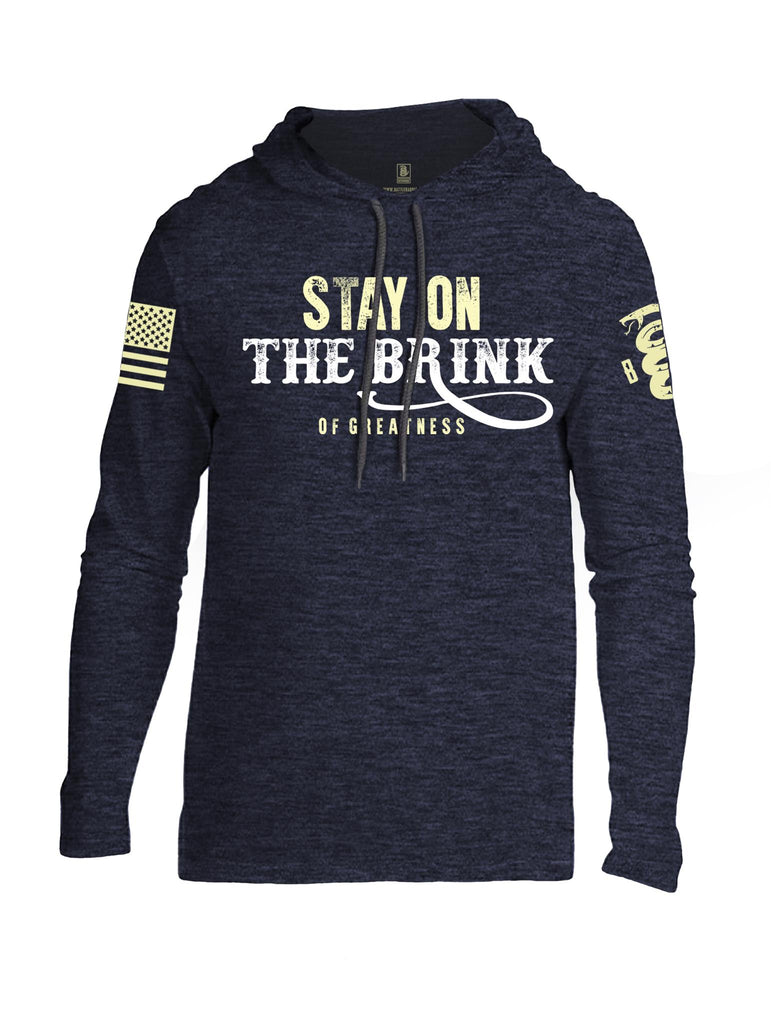 Battleraddle Stay On The Brink Of Greatness Light Yellow Sleeve Print Mens Thin Cotton Lightweight Hoodie