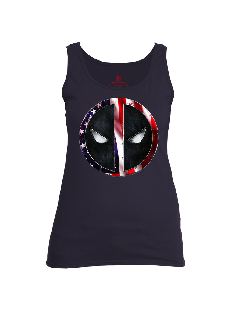 Battleraddle Patriotic American Flag Avenger Dead Man Snake Eyes Womens Cotton Tank Top