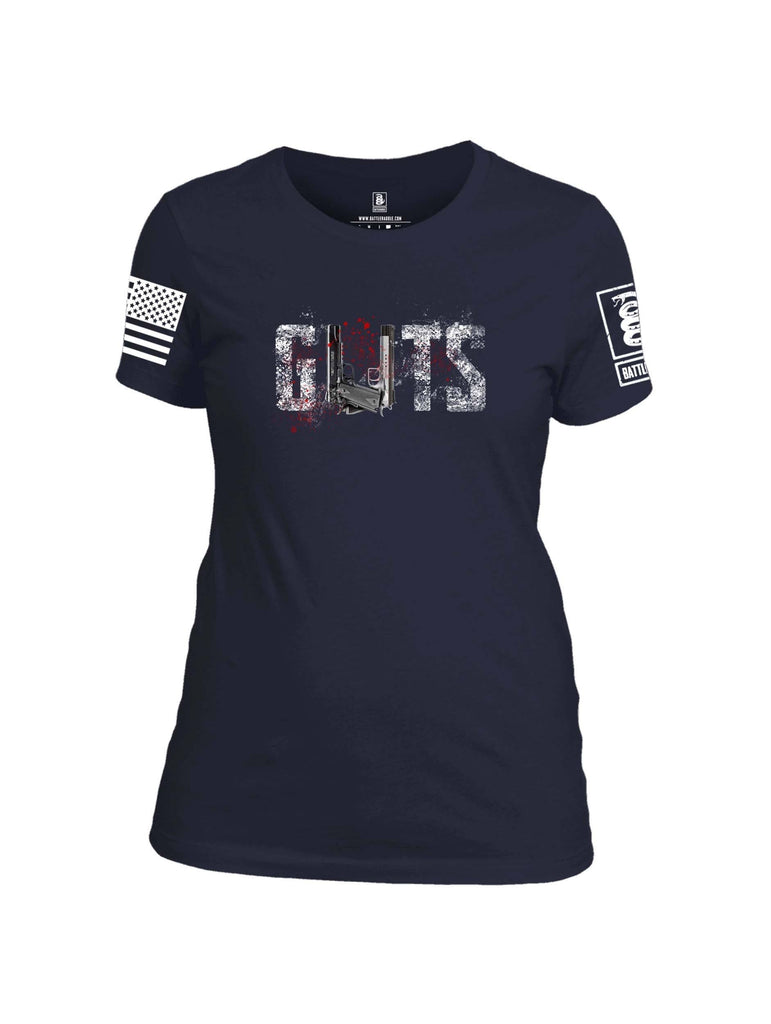 Battleraddle Guts White Sleeve Print Womens Cotton Crew Neck T Shirt shirt|custom|veterans|Apparel-Womens T Shirt-cotton