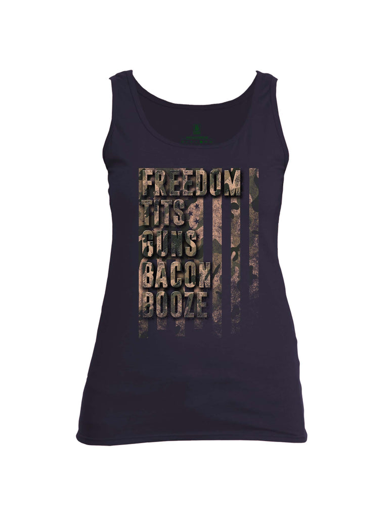 Battleraddle Freedom Tits Guns Bacon Booze Womens Cotton Tank Top