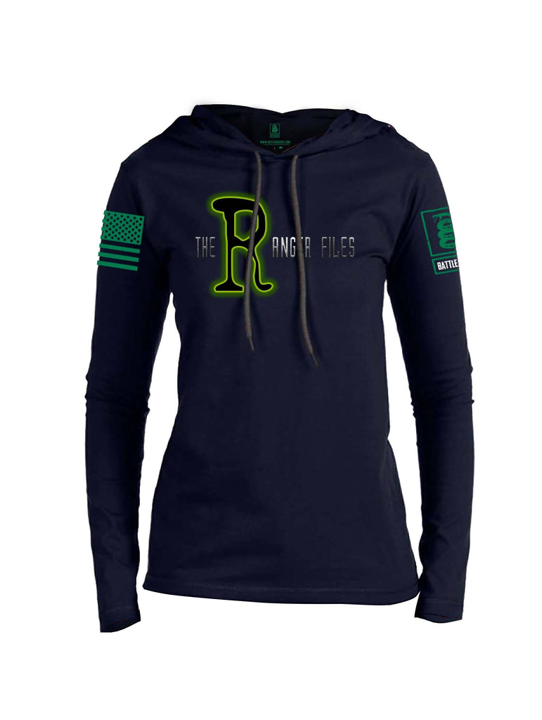 Battleraddle The Ranger Files Green Sleeve Print Womens Thin Cotton Lightweight Hoodie shirt|custom|veterans|Apparel-Womens Hoodie-Cotton