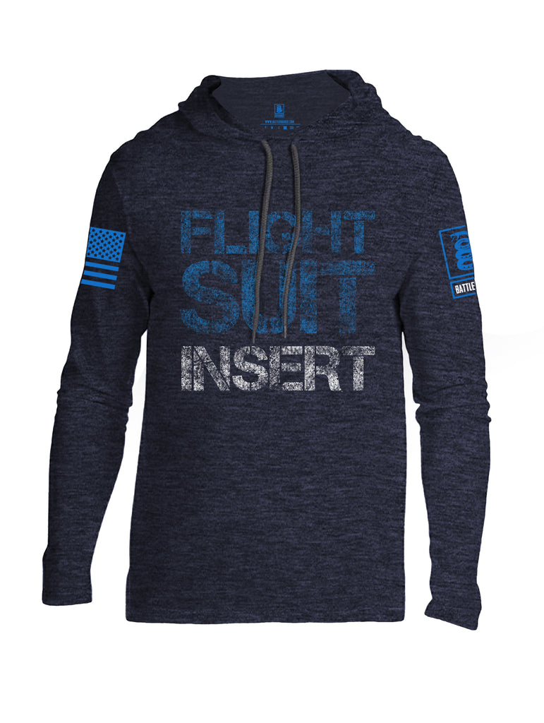 Battleraddle Flight Suit Insert Blue Sleeve Print Mens Thin Cotton Lightweight Hoodie