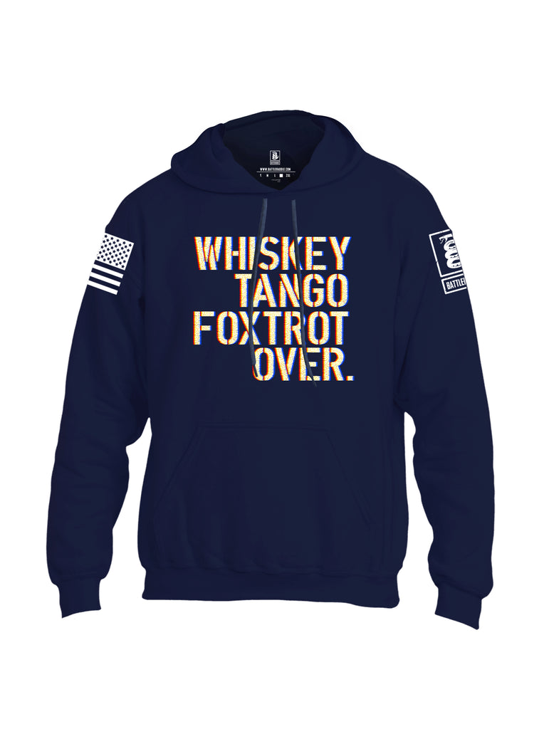 Battleraddle Whiskey Tango Foxtrot Over White Sleeve Print Mens Blended Hoodie With Pockets