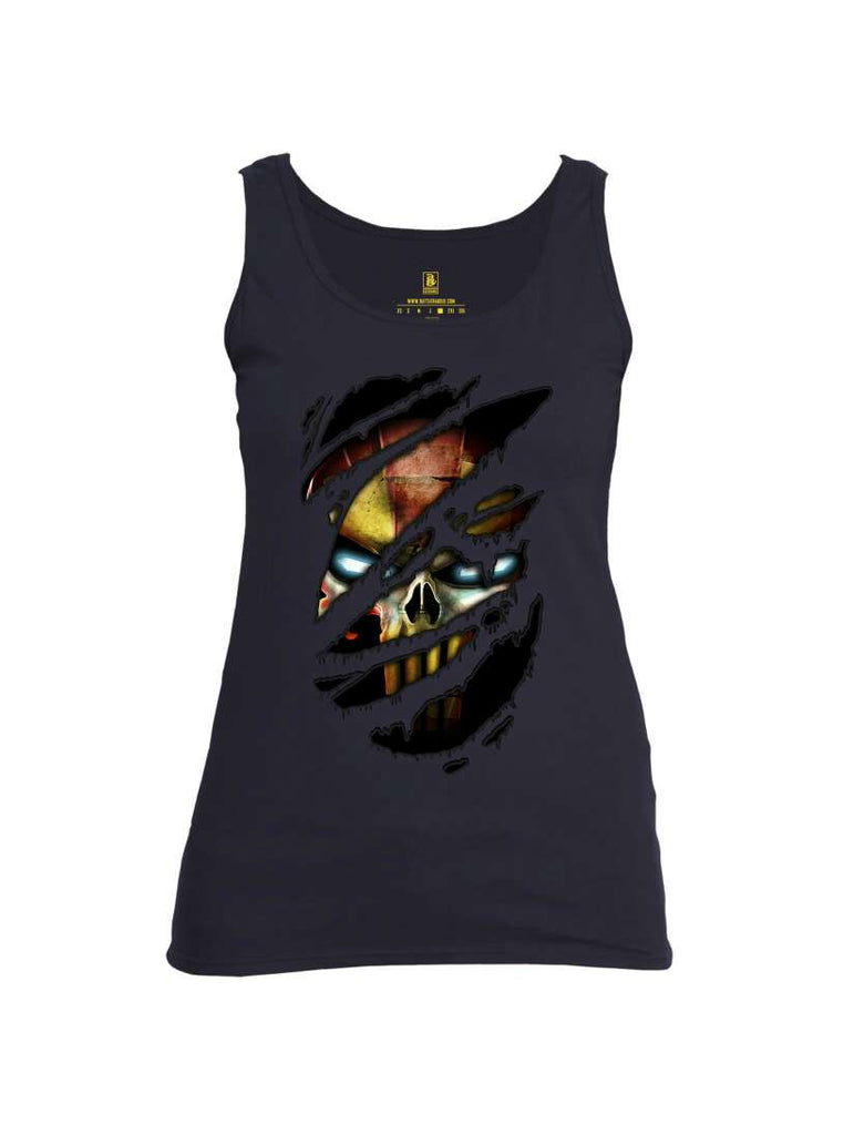 Battleraddle Mr Expounder Iron Skull Ripped Womens Cotton Tank Top